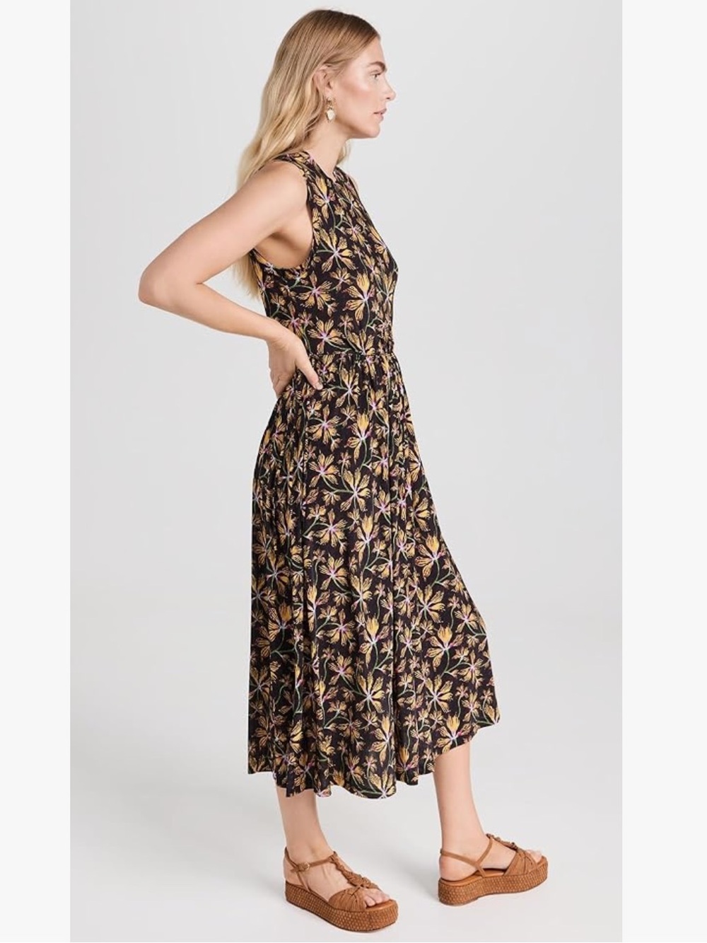ULLA JOHNSON Clea Sleeveless Floral Odessa Dress L - Picture 4 of 10